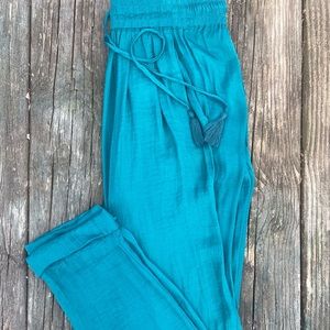Zara Wavy Turquoise Aladdin Pants